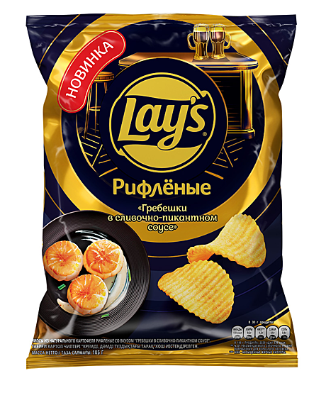 Чипсы LAYS ГРЕБЕШКИ В СЛИВОЧНОМ СОУСЕ 105гр