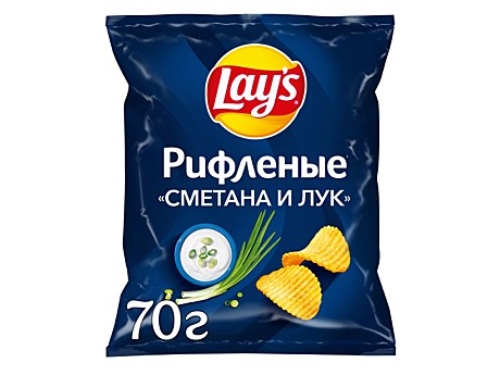 Чипсы LAYS МАКС СМЕТАНА/ЛУК 70гр